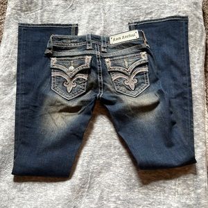 Size 25 dark stone dyed bootcut jeans